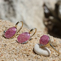 Σκουλαρίκια με Pink Quartz