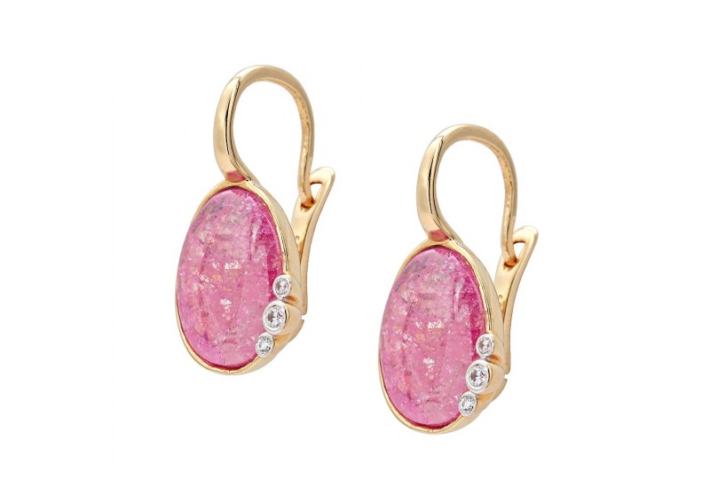 Σκουλαρίκια με Pink Quartz